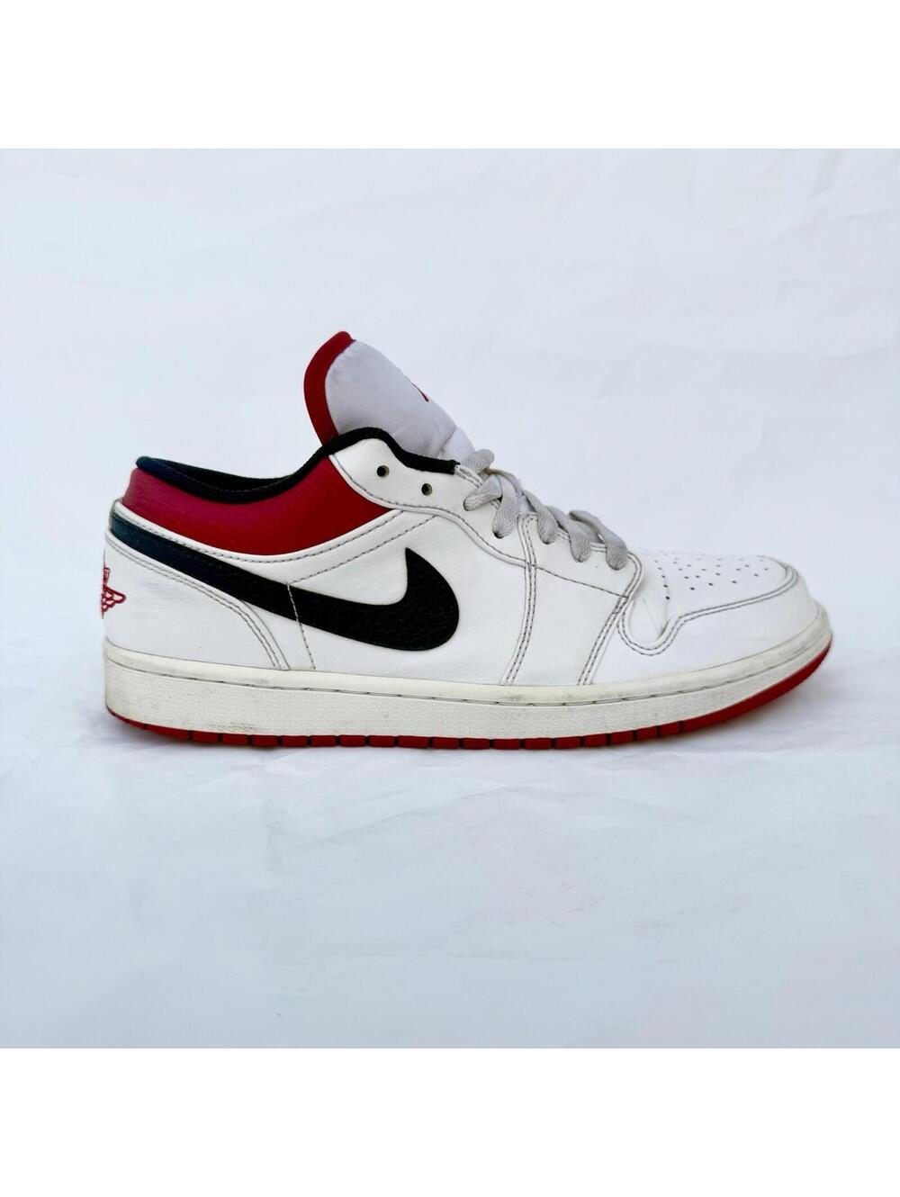 Nike Air Jordan 1 Low White University Red Black Men's SIZE 9
